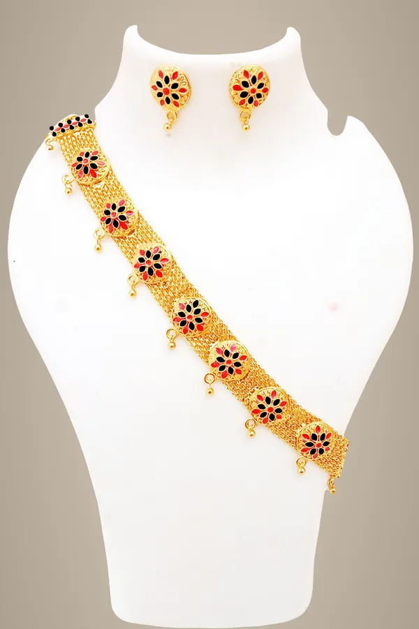 Assamese_Traditional_Red-Black_Colour_Golpata_Jewellery_Set_For_Women