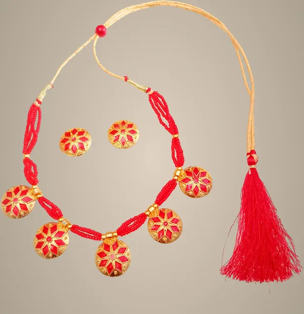 Assamese_Traditional_Red_Japi_Jewellery_Set_For_Women