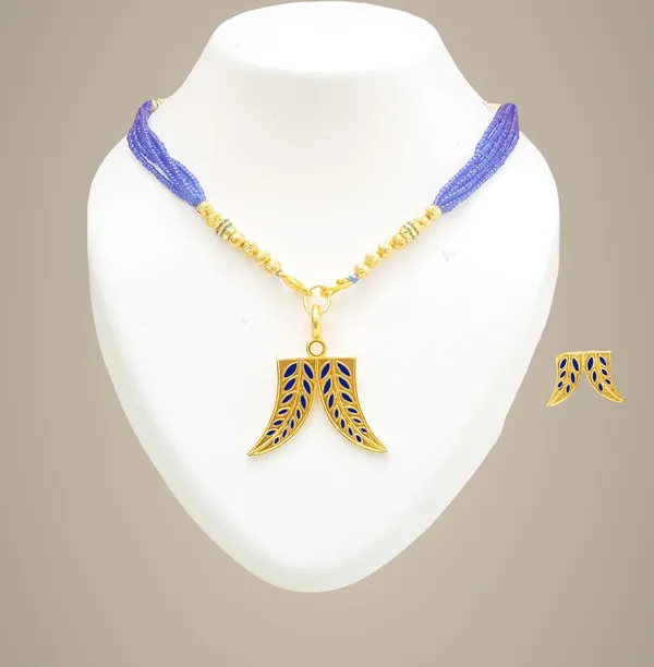 Assamese_Traditional_Gold_Plated_Blue_Colour_Hatti_Danny_Tassel_Jewellery_Set_For_Women