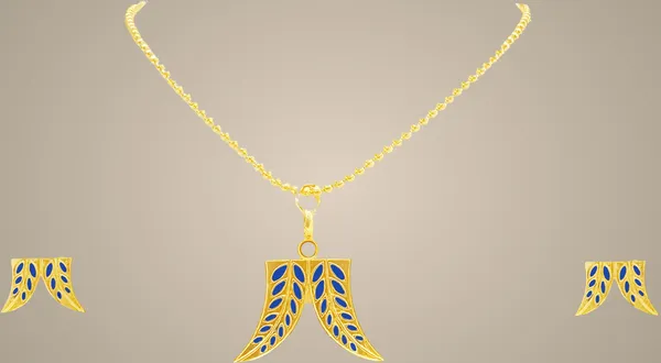 Assamese_Traditional_Gold_Plated_Blue_Colour_Hatti_Dant_Design_Chain_Jewellery_Set_For_Women