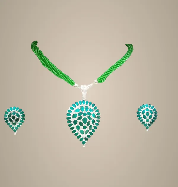 Assamese_Traditional_Green_Colour_Silver-Dugdugi_Jewellery_Set_For_Women