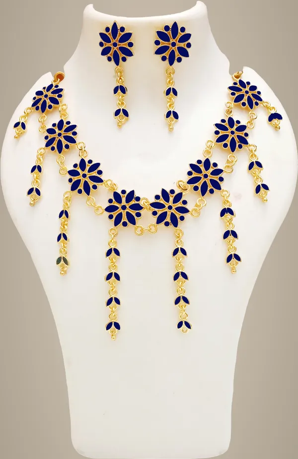 Assamese_Traditional_Gold_Plated_Blue_Jewellery_Set_For_Women