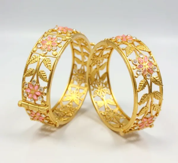 Assamese_Traditional__Copper_gold_plated_pink_white_stone_bangle_for_girls_&_women_(Pack_of_2)