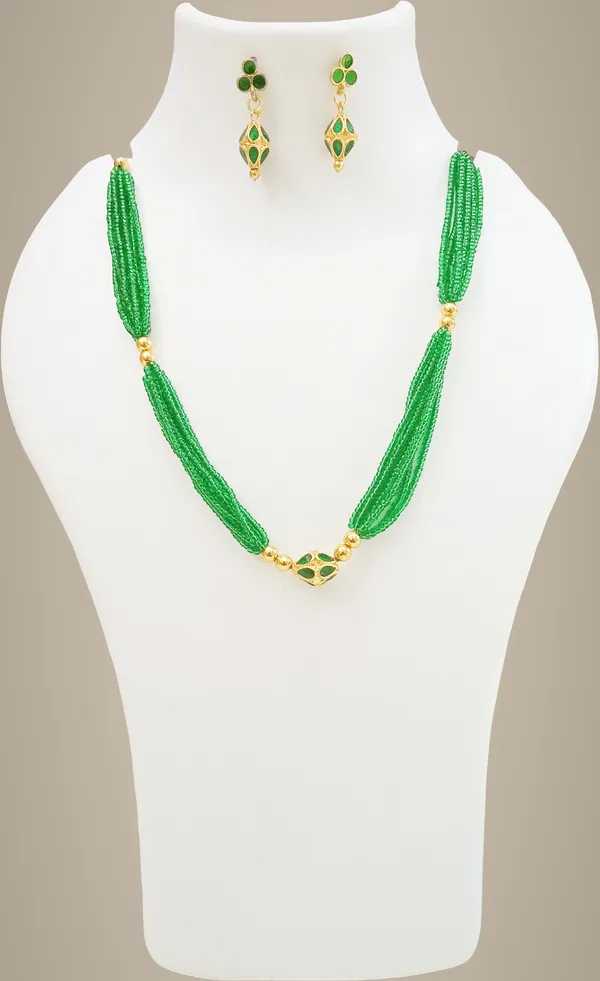 Assamese_Traditional_Gold_Plated_Green_Colour_Monimala_Necklace_Set_For_Women_&_Girl