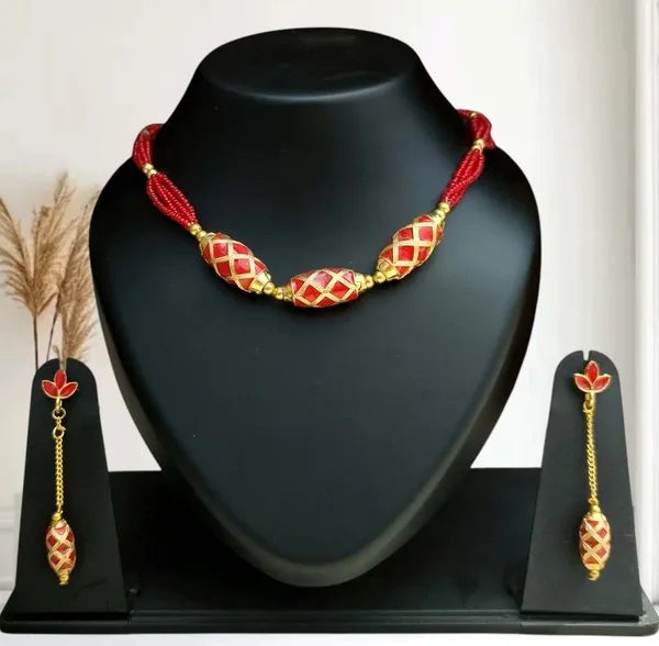 Assamese_Traditional_Red_Meenakari_Moni_Mala_Jewellery_Set