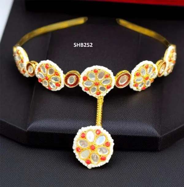 Multicolour_Traditional_Kundan_Pearl_Shish_Phul_/_Rakhdi_Headpiece_For_Women