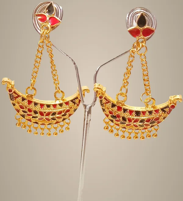 Assamese_Traditional_Junbiri_Copper_Jhumki_Earring_For_Girls_&_Women