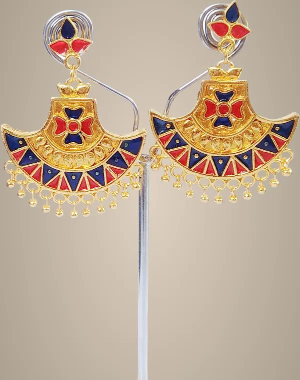 Assamese_Traditional_Copper_Gold_Plated_Red_Blue_Colour_Jhumki_Earring_For_Girls_&_Women