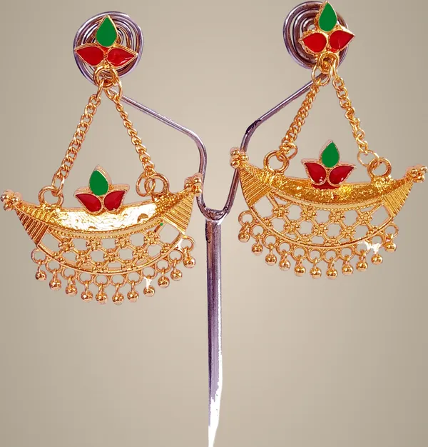 (Pack_Of_2)_Assamese_Traditional_Copper_Jhumki_Earring_For_Girls_&_Women
