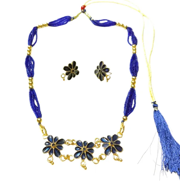 Assamese_Traditional_Blue_Meenakari_Tassel_Golpata_Jewellery_Set