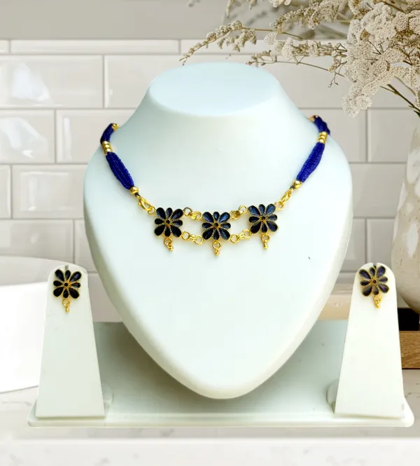Assamese_Traditional_Blue_Meenakari_Tassel_Golpata_Jewellery_Set