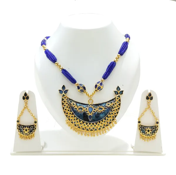 Assamese_Traditional_Blue_Meenakari_Junbiri_Ball_Tassel_Set