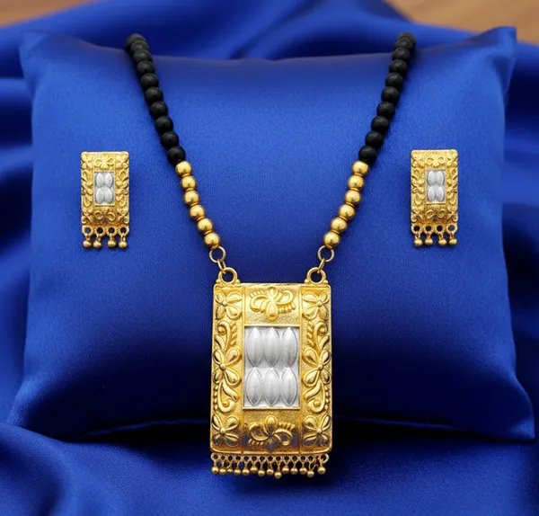 Assamese_Traditional_Gold_Plated_Silver_Color_Match_Box_Design_Black__Moni_Tassel_Jewellery_Set