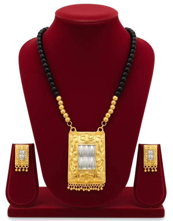Assamese_Traditional_Gold_Plated_Silver_Color_Match_Box_Design_Black__Moni_Tassel_Jewellery_Set