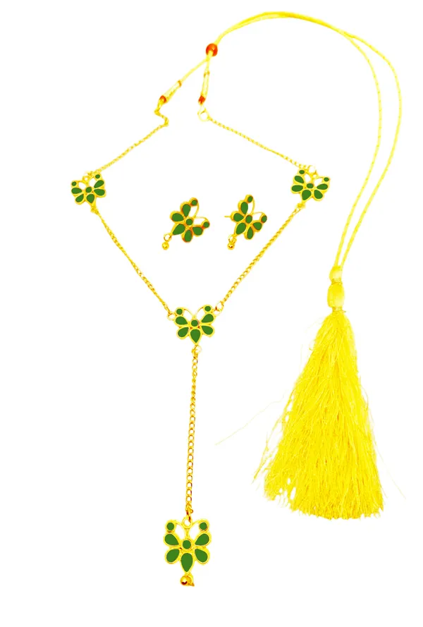 Copper_Based_Assamese_Traditional_Green_Meenakari_Butterfly_Jewellery_Set