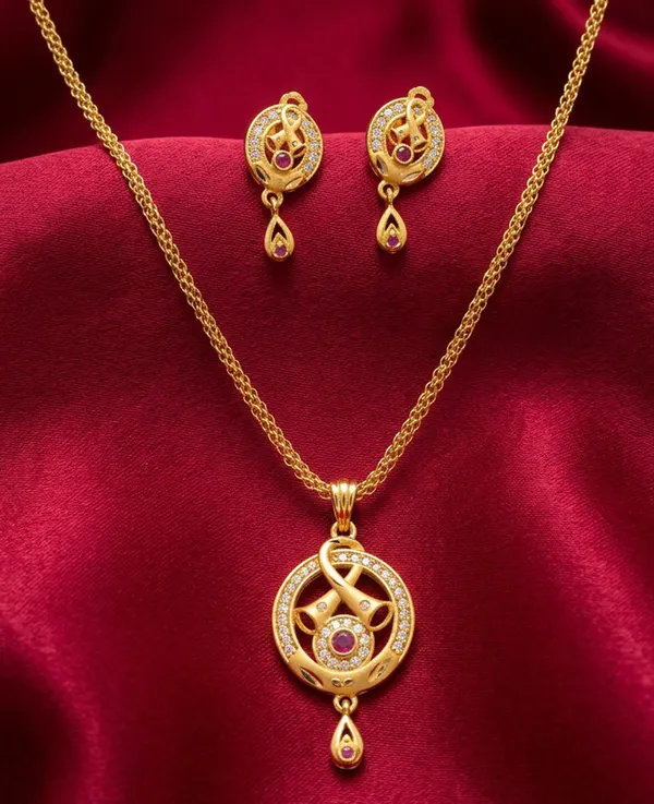 Assamese_Traditional_Pepa_Ruby_Designer_Gold_Pendant_Set