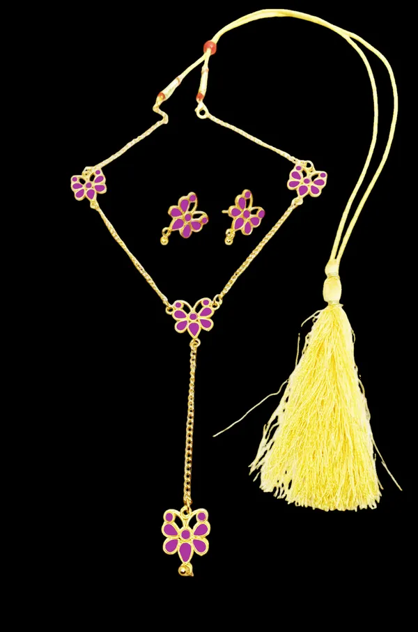 Assamese_Traditional_Purple_Meenakari_Butterfly_Jewellery_Set