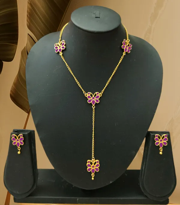 Assamese_Traditional_Purple_Meenakari_Butterfly_Jewellery_Set