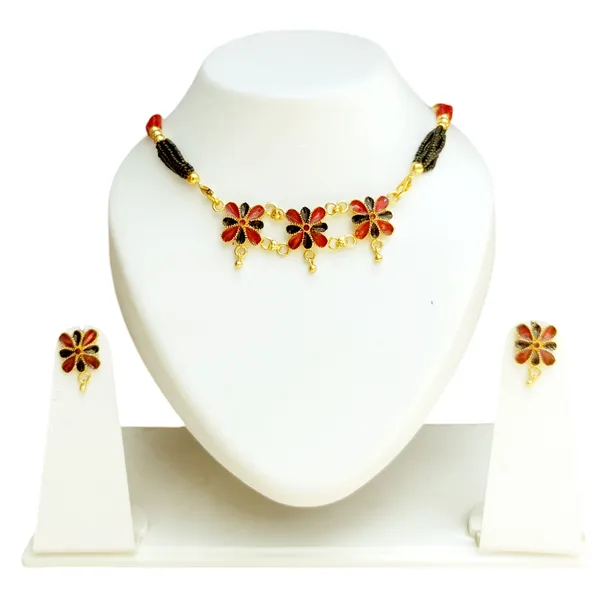 Assamese_Traditional_Red_Black_Meenakari_Tassel_Golpata_Jewellery_Set