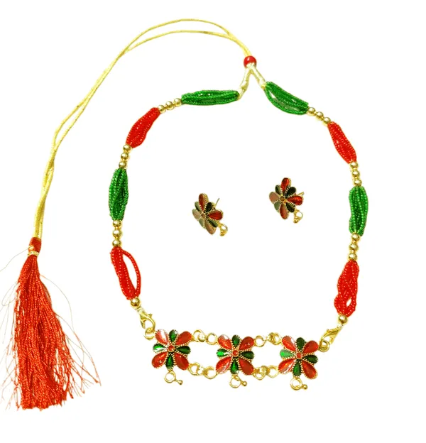 Assamese_Traditional_Red_Green_Meenakari_Tassel_Golpata_Jewellery_Set