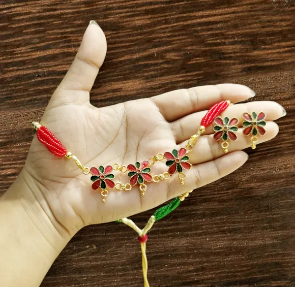 Assamese_Traditional_Red_Green_Meenakari_Tassel_Golpata_Jewellery_Set