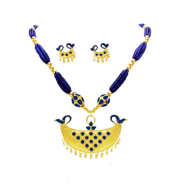 Assamese_Traditional_Red_Junbiri_Ball_Tassel_Jewellery_Set