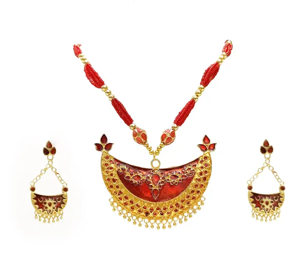 Assamese_Traditional_Red_Meenakari_Junbiri_Ball_Tassel_Set