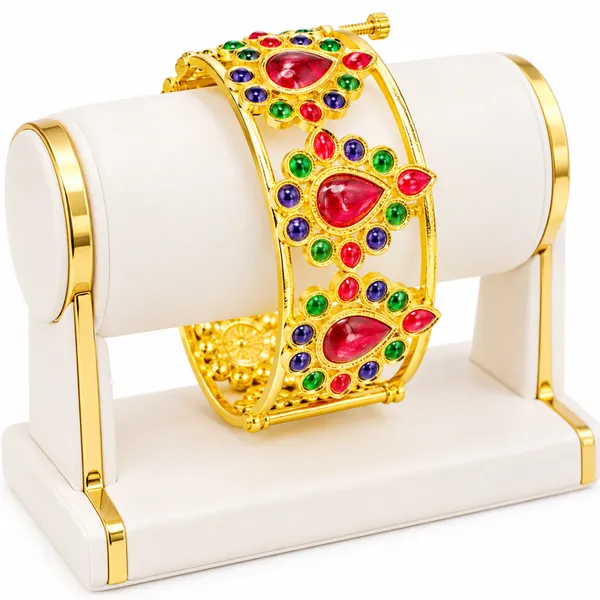 Assamese_Traditonal_Copper__Based_Gold-Plated_Multi_Meenakari_Dugdugi_Bangle__(Pack_Of_1)