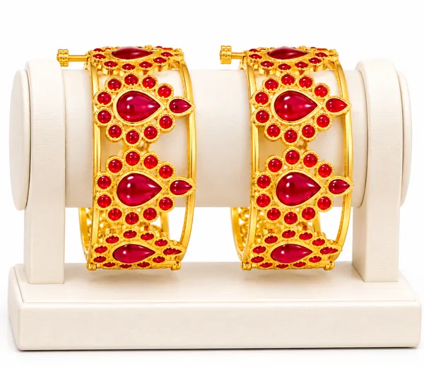 Assamese_Traditonal_Copper__Based_Gold-Plated_Red_Meenakari_Dugdugi_Bangle_Set_(Pack_Of_2)