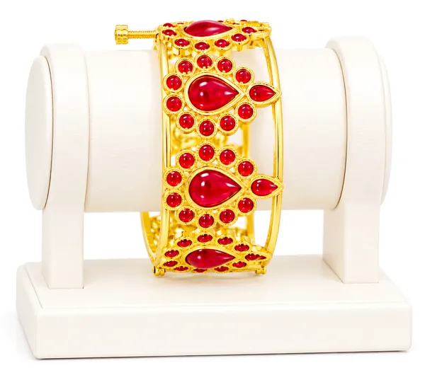 Assamese_Traditonal_Copper__Based_Gold-Plated_Red__Meenakari_Dugdugi_Bangle__(Pack_Of_1)