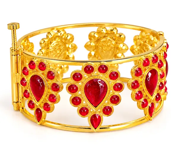 Assamese_Traditonal_Copper__Based_Gold-Plated_Red__Meenakari_Dugdugi_Bangle__(Pack_Of_1)