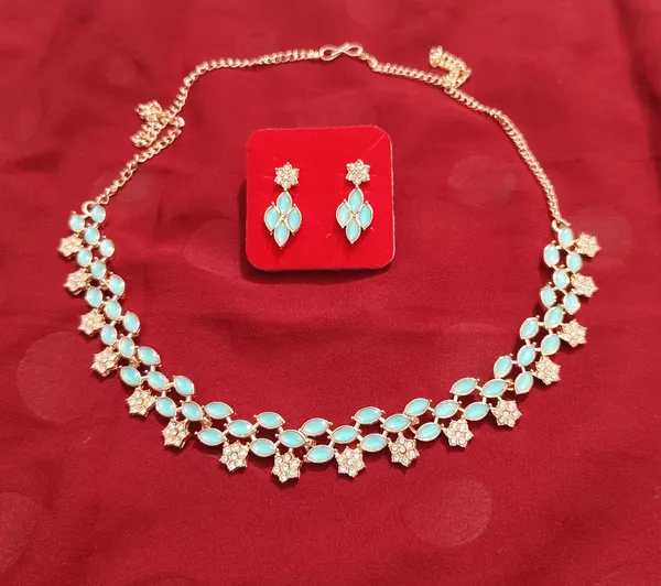 Assamese_Copper_Based_Lite_Blue_Rose_Gold_Jewellery_Set