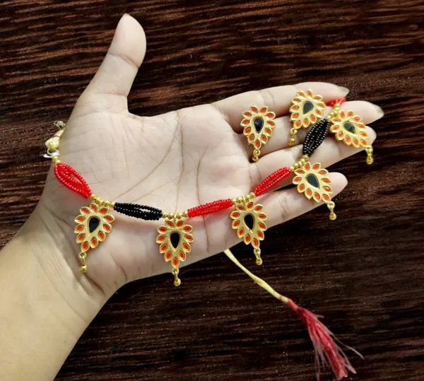 Assamese_Traditional_Red_Black_Meenakari_Golpata_Jewellery_Set
