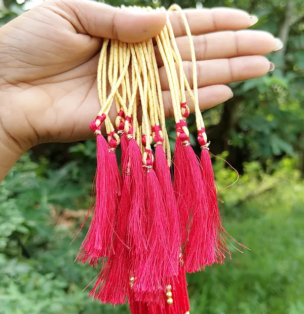 (Pack_Of_2)_Assamese_Traditional_Red_Monimala_Tassel