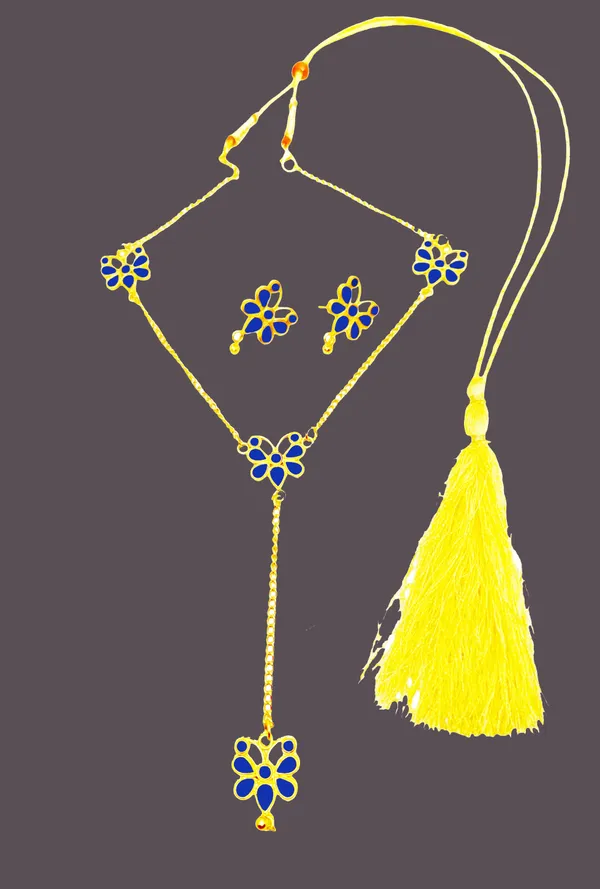 BGGOLD_Copper_Based_Assamese_Traditional_Blue_Butterfly_Meenakari_Jewellery_Set