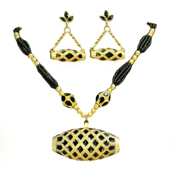 Copper_Based_Assamese_Traditional_Black_Meenakari_Ball_Tassel_Dhol_Biri_Set