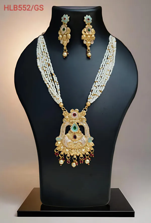 Balaji_Gold_Multicolour_Traditional_Multi_Colour_Minakari_Multi_Strand_Pearls_Long_Necklace_Earring_Set_For_Women