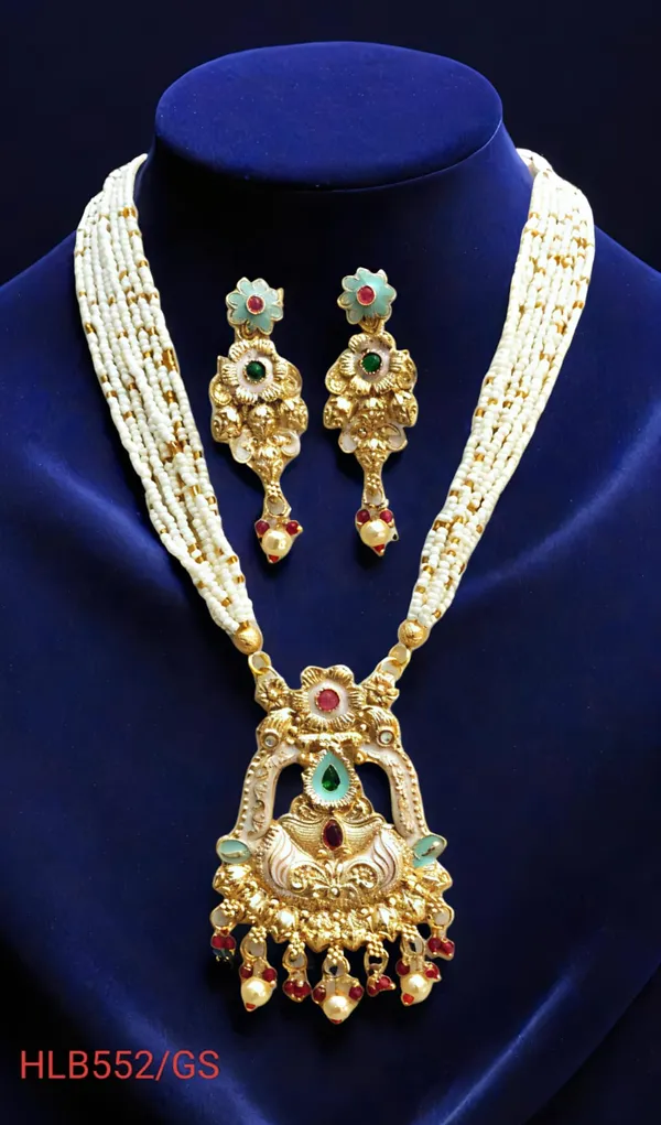 Balaji_Gold_Multicolour_Traditional_Multi_Colour_Minakari_Multi_Strand_Pearls_Long_Necklace_Earring_Set_For_Women
