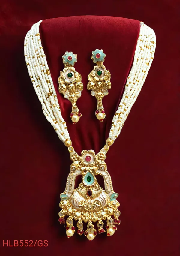 Balaji_Gold_Multicolour_Traditional_Multi_Colour_Minakari_Multi_Strand_Pearls_Long_Necklace_Earring_Set_For_Women