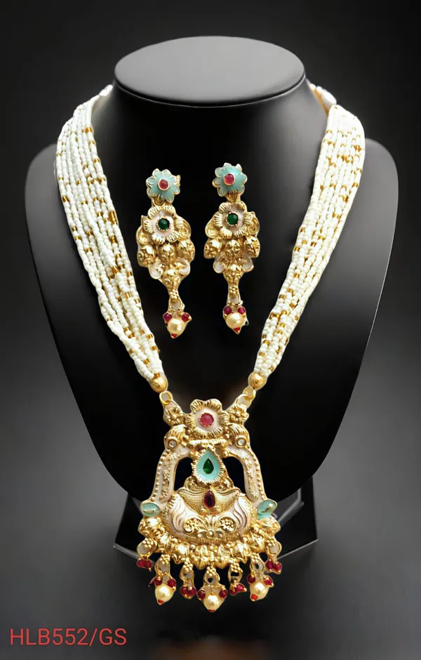 Balaji_Gold_Multicolour_Traditional_Multi_Colour_Minakari_Multi_Strand_Pearls_Long_Necklace_Earring_Set_For_Women