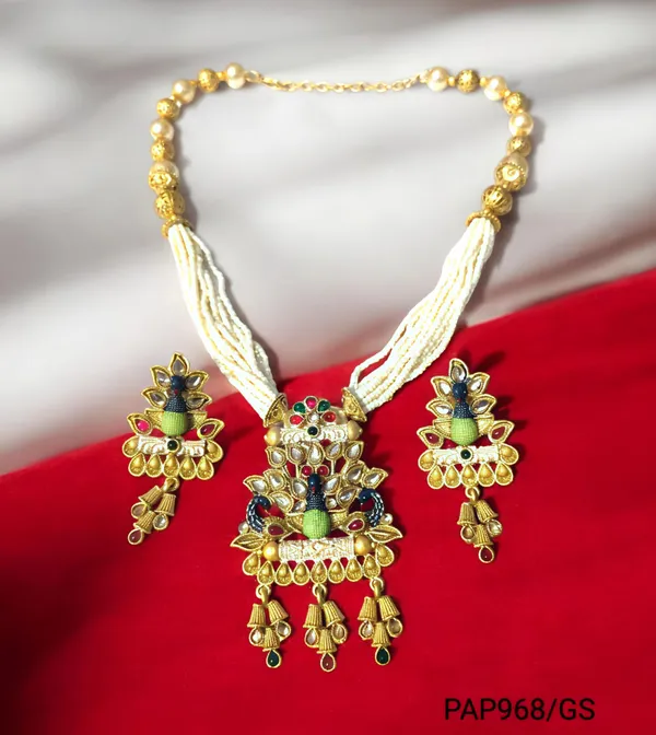 Balaji_Gold_Multicolour_Traditional_Multi_Colour_Minakari_Multi_Strand_Pearls_Long_Necklace_Earring_Set_For_Women