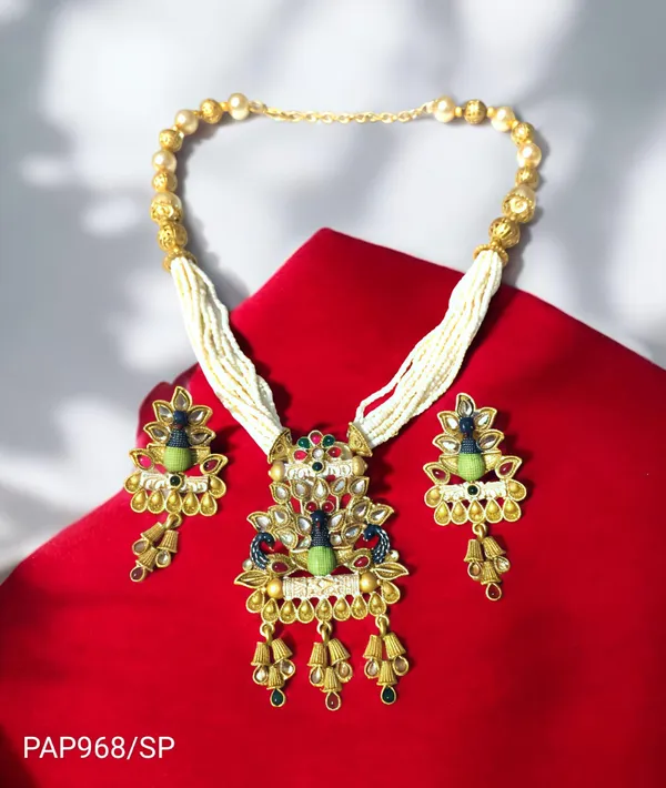 Balaji_Gold_Multicolour_Traditional_Multi_Colour_Minakari_Multi_Strand_Pearls_Long_Necklace_Earring_Set_For_Women