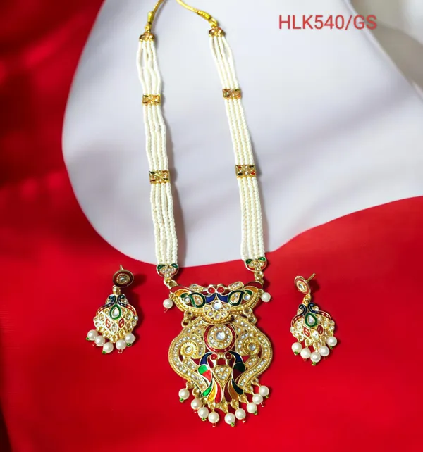 Balaji_Gold_Multicolour_Traditional_Multi_Colour_Minakari_Multi_Strand_Pearls_Long_Necklace_Earring_Set_For_Women
