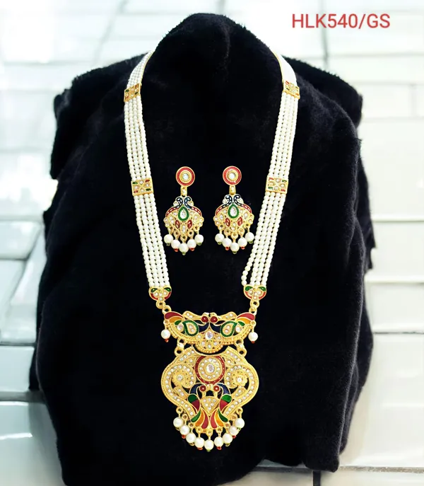 Balaji_Gold_Multicolour_Traditional_Multi_Colour_Minakari_Multi_Strand_Pearls_Long_Necklace_Earring_Set_For_Women