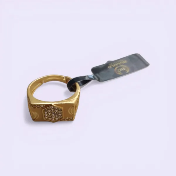 BGGold_Rajwadi_Gold-Plated_AD_Stone_Hexagon_Designer_Men's_Ring