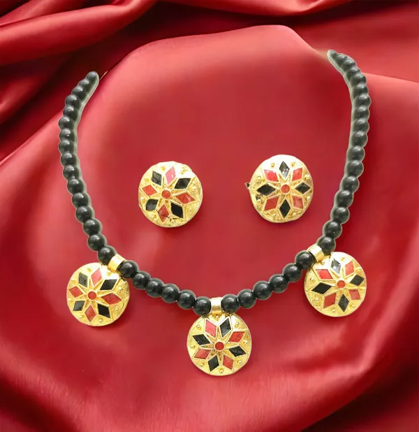 Assamese_Traditional_Based_Copper_Red_Black_Moni_Golpata_Jewellery_Set
