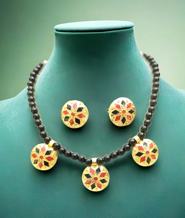 Assamese_Traditional_Based_Copper_Red_Black_Moni_Golpata_Jewellery_Set