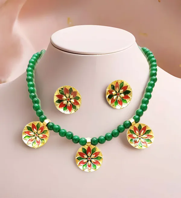 Assamese_Traditional_Based_Copper_Red_Green_Moni_Golpata_Jewellery_Set