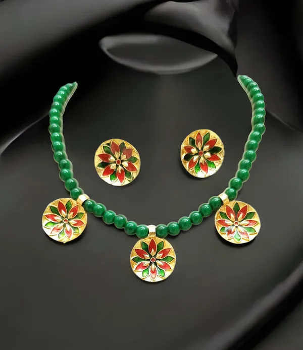 Assamese_Traditional_Based_Copper_Red_Green_Moni_Golpata_Jewellery_Set