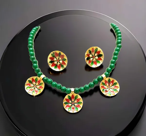 Assamese_Traditional_Based_Copper_Red_Green_Moni_Golpata_Jewellery_Set